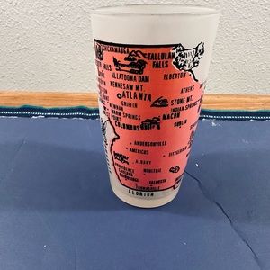 Vintage HAZEL ATLAS Frosted Souvenir Glass Tumbler 5" -  Georgia 1960’s